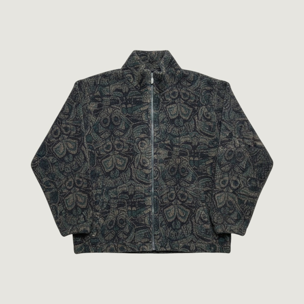 VTG 90s The North Face AOP Aztec Western Sherpa Fleece Full Zip Jacket Men's XLT